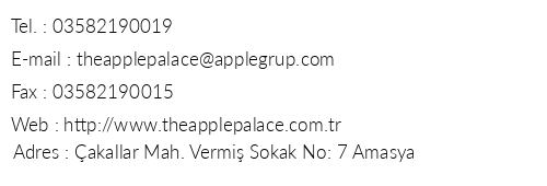 The Apple Palace telefon numaralar, faks, e-mail, posta adresi ve iletiim bilgileri